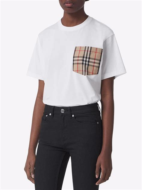 burberry check pocket t shirt mens